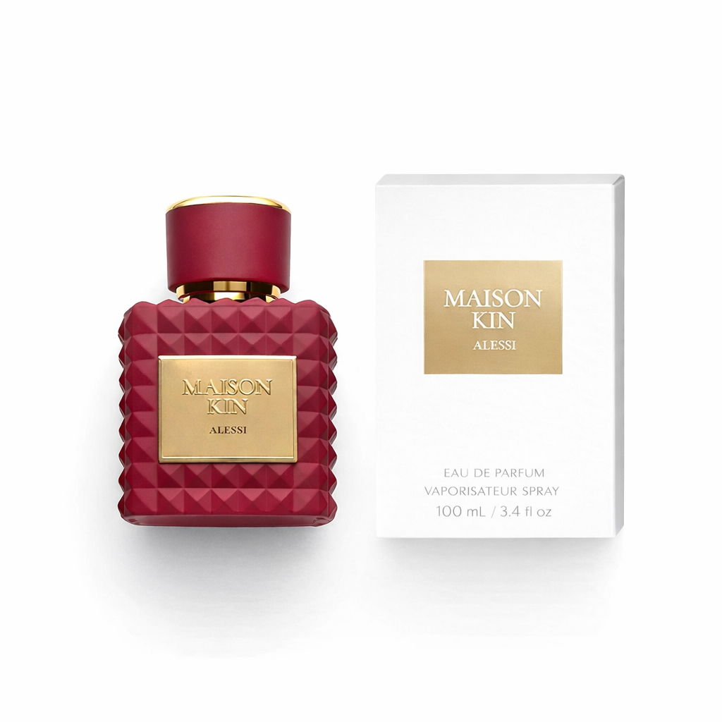 Alessi Eau de Parfum bottle with white product box packaging