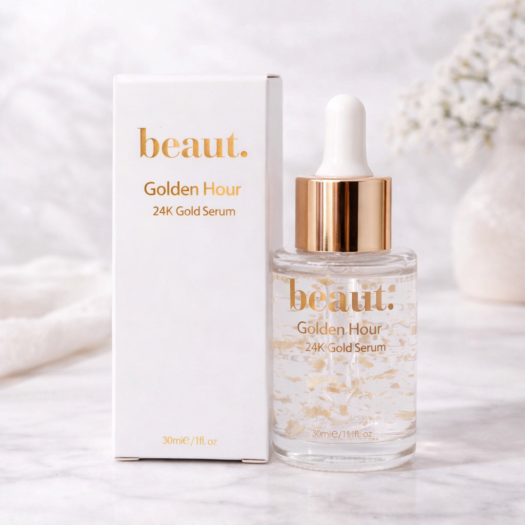 Golden Hour 24K Gold Collagen Serum bottle with product box